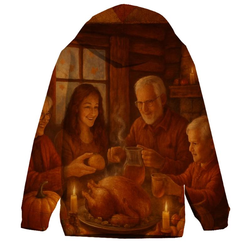 Candlelit Gratitude Cabin Feast zip-up hoodies