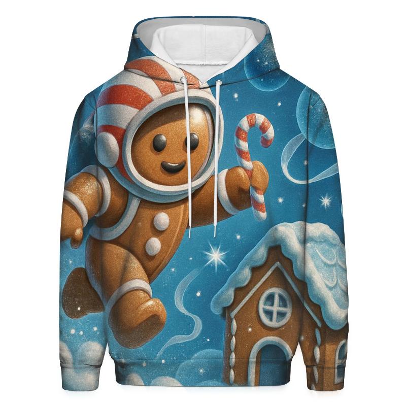 Gingerbread Astronaut Cookie Crash Landing graphic hoodies