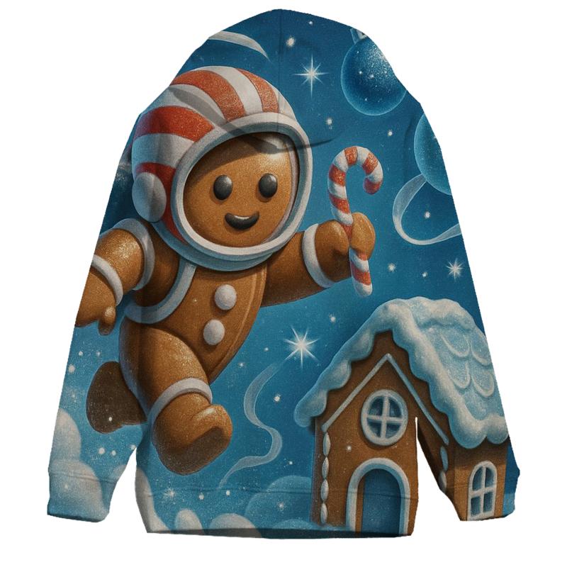 Gingerbread Astronaut Cookie Crash Landing graphic hoodies