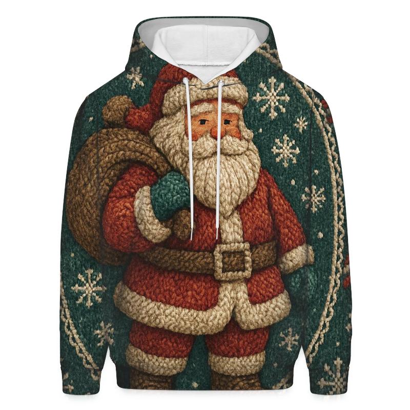 Knitted Blizzard Patch Santa graphic hoodies
