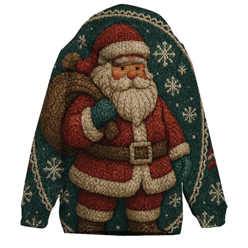 Knitted Blizzard Patch Santa graphic hoodies
