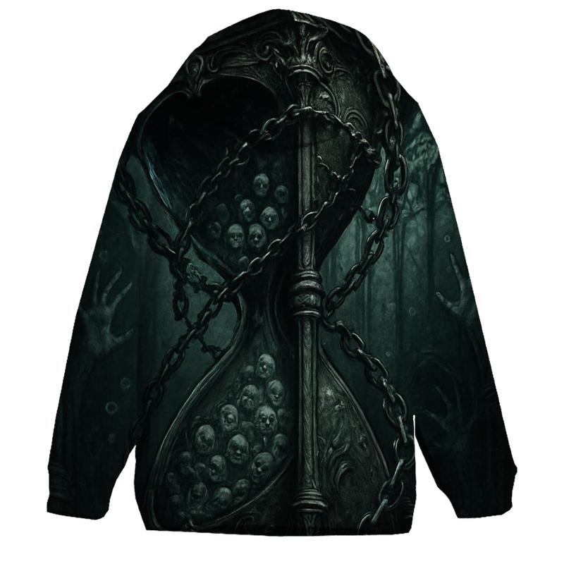 The Hourglass Of Chained Souls In The Drowned Cathedral embroidered hoodies