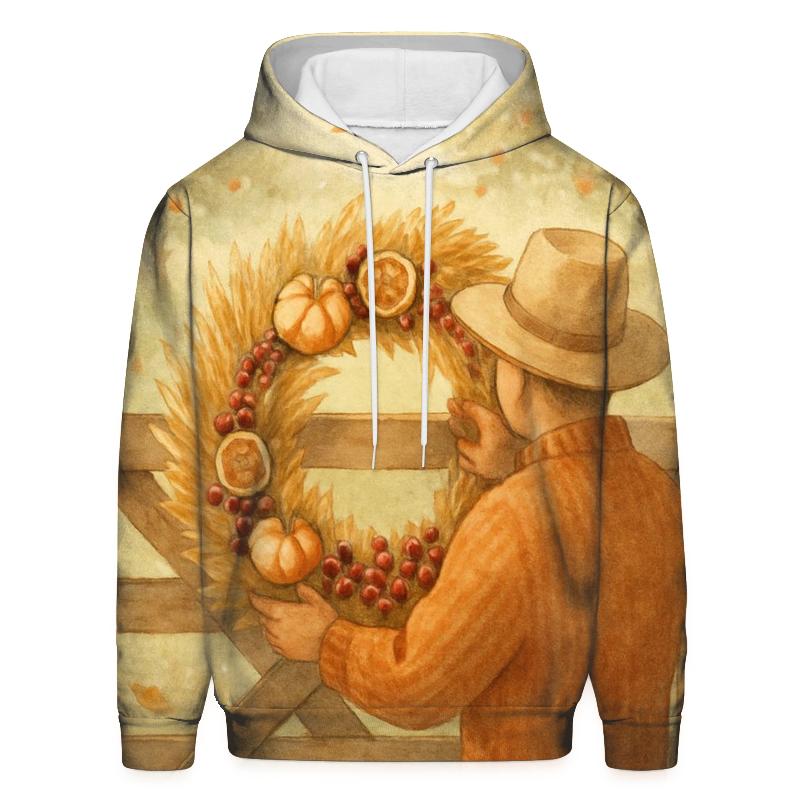 Harvest Wreath Under Morning Orchard Mist hoodie trends