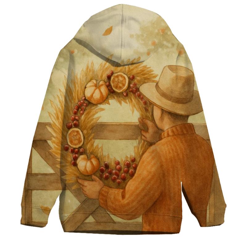 Harvest Wreath Under Morning Orchard Mist hoodie trends