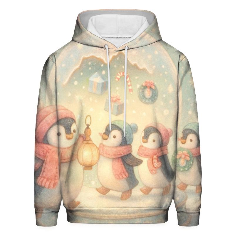 Snow Globe Penguin Parade Carousel graphic hoodies
