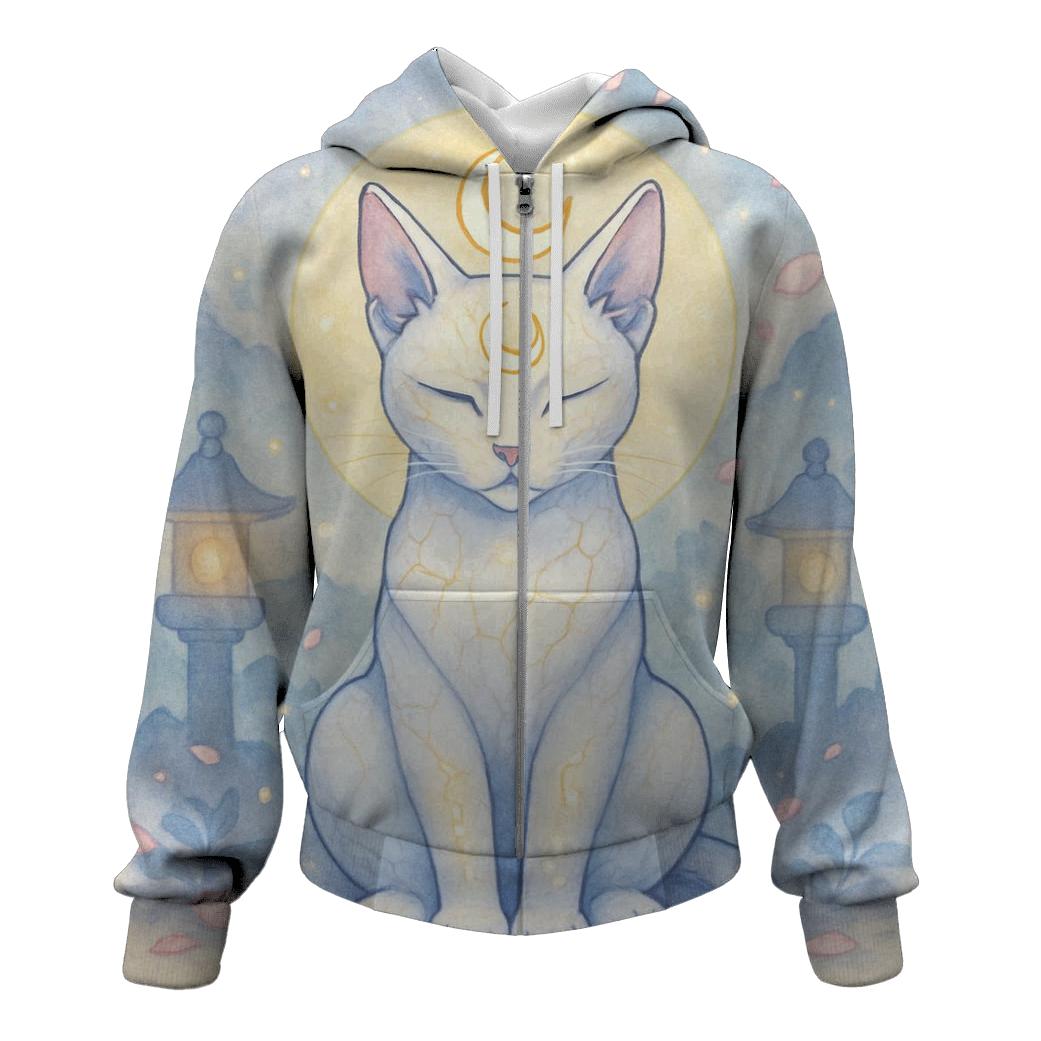 Porcelain Moon Shrine Cat hoodie styles