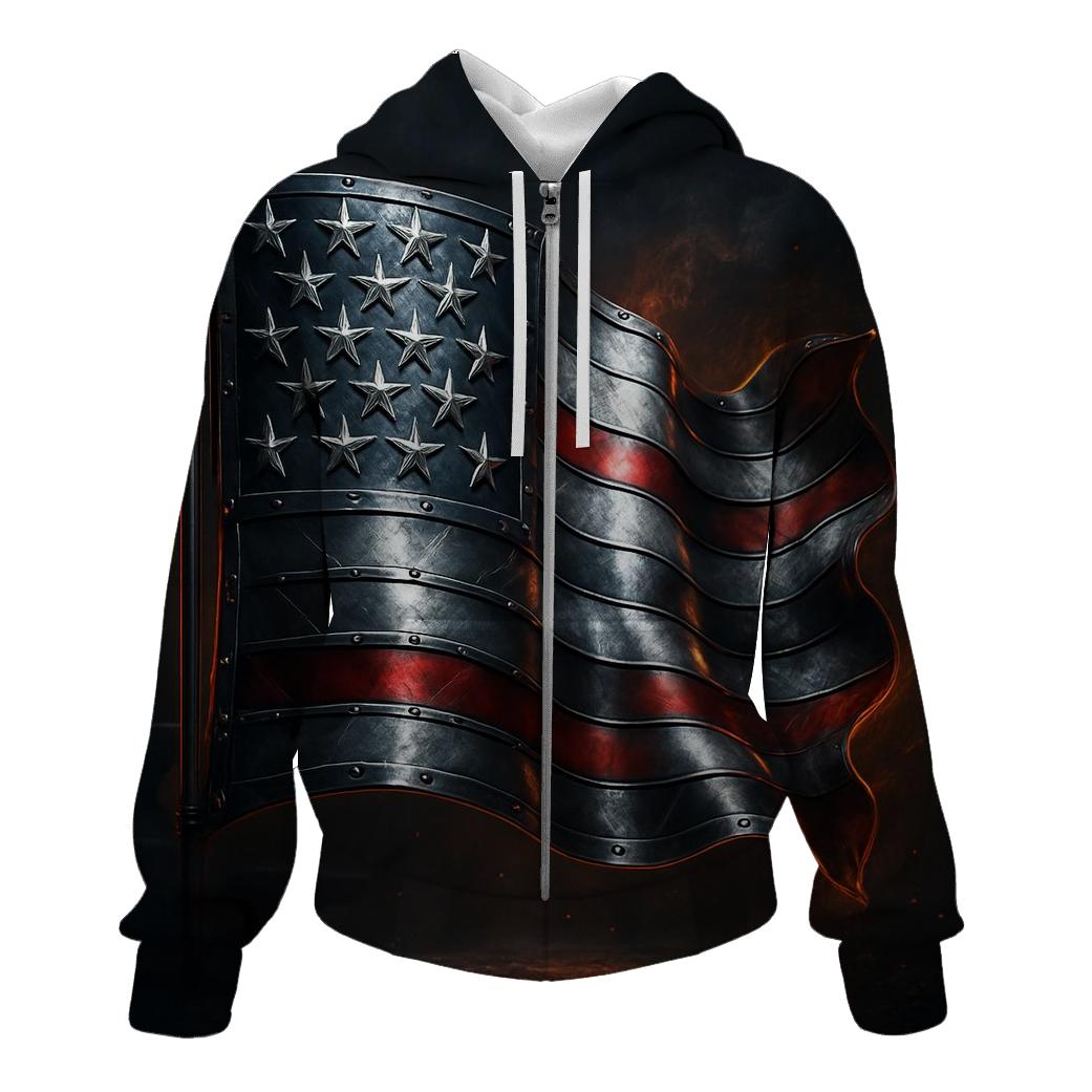 Midnight Forge Flag printed hoodies