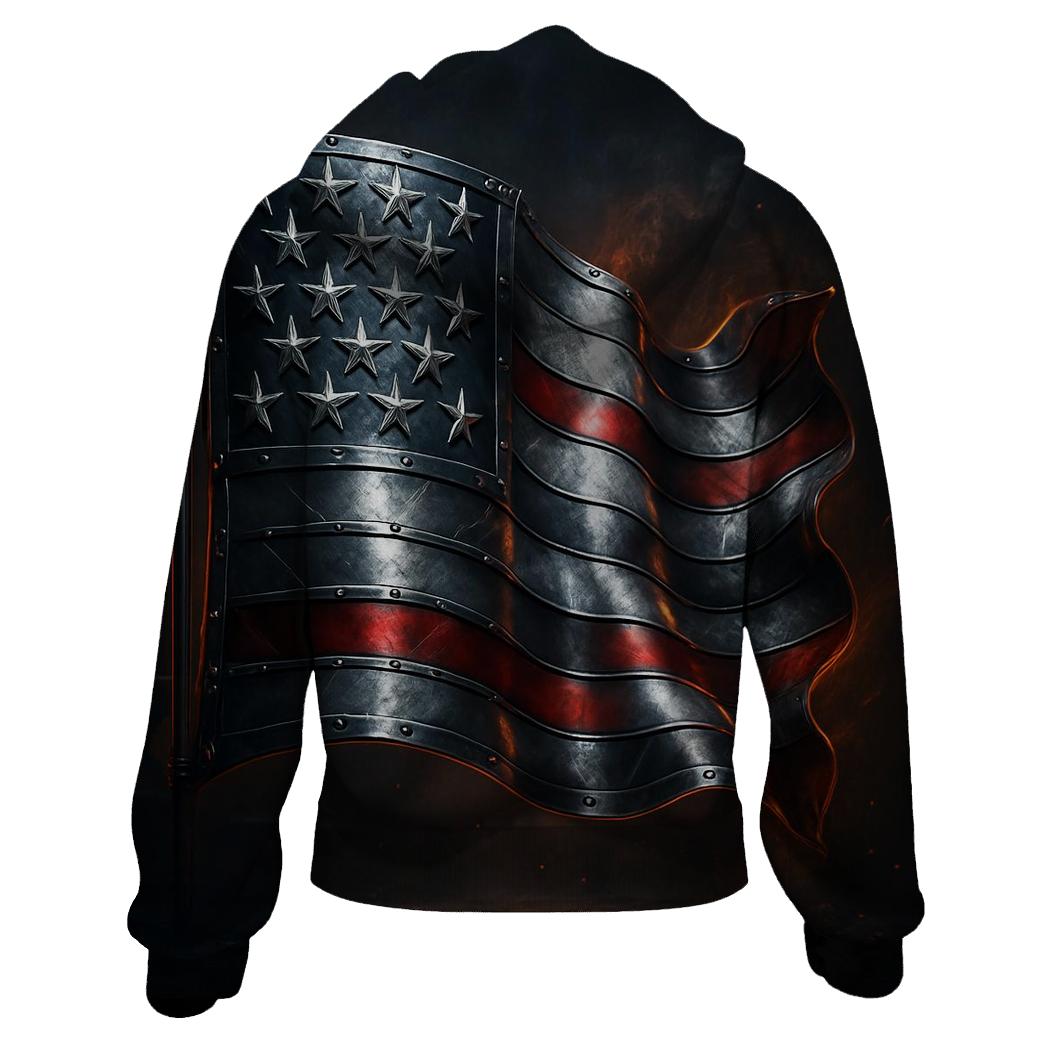 Midnight Forge Flag printed hoodies
