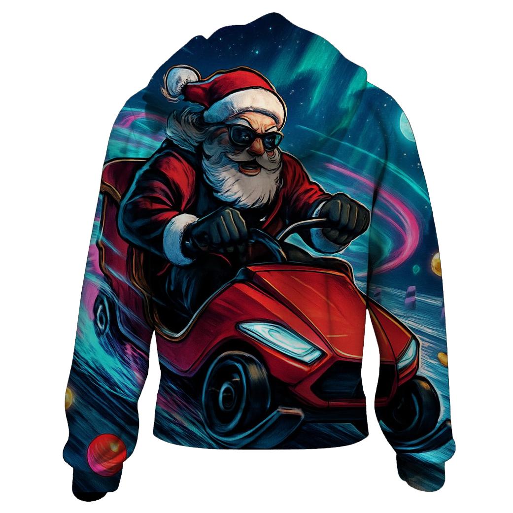 Neon Sleigh Drift Santa hoodie trends