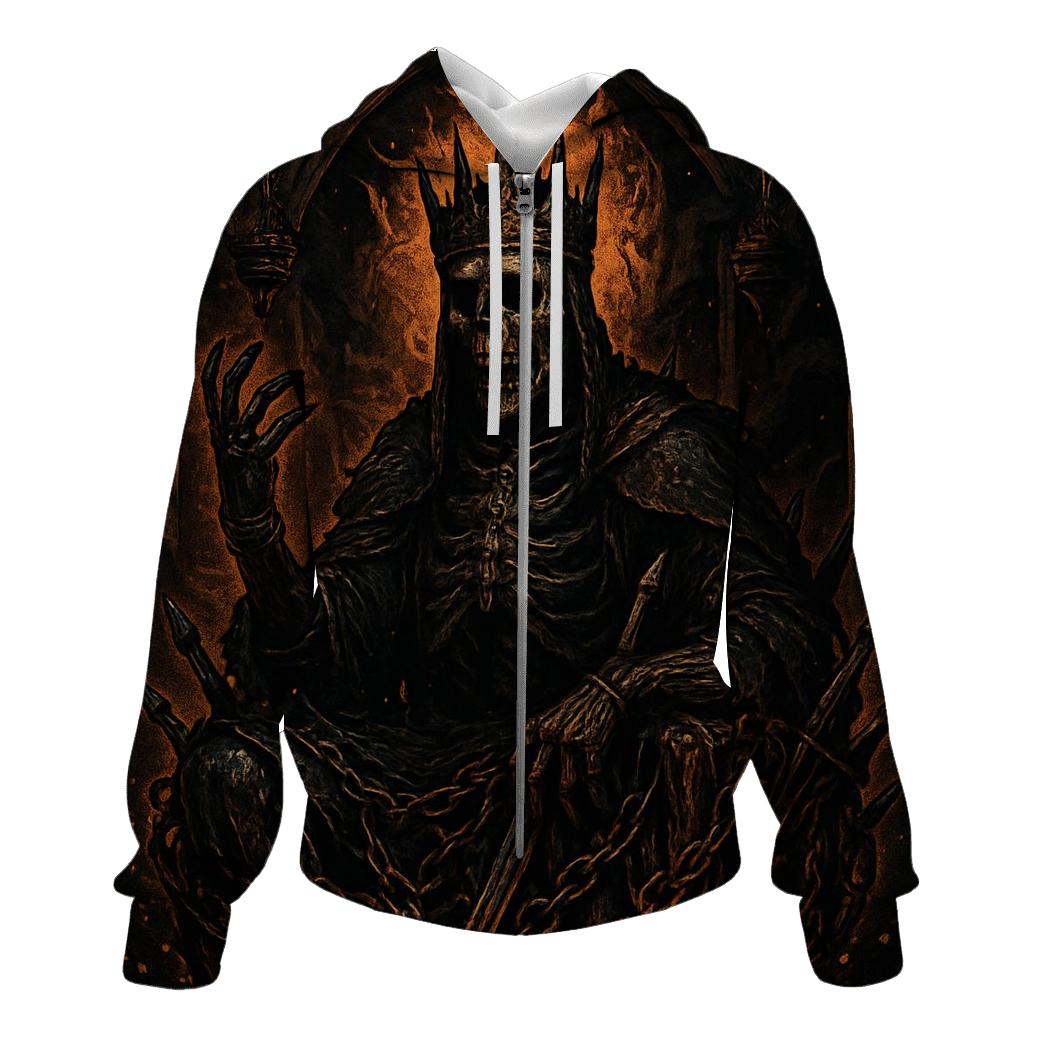 Crowned Wraith King On The Furnace Throne custom hoodies