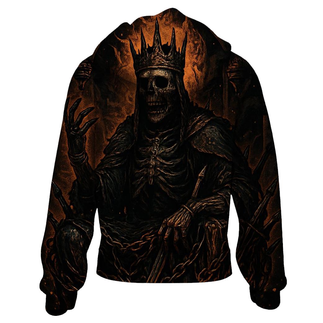 Crowned Wraith King On The Furnace Throne custom hoodies