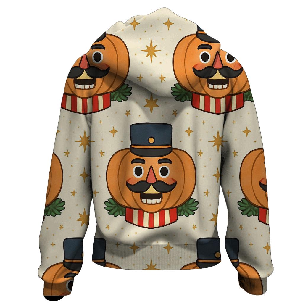 Nutcracker Pumpkin Tile Grid On Cream White Background lightweight hoodies