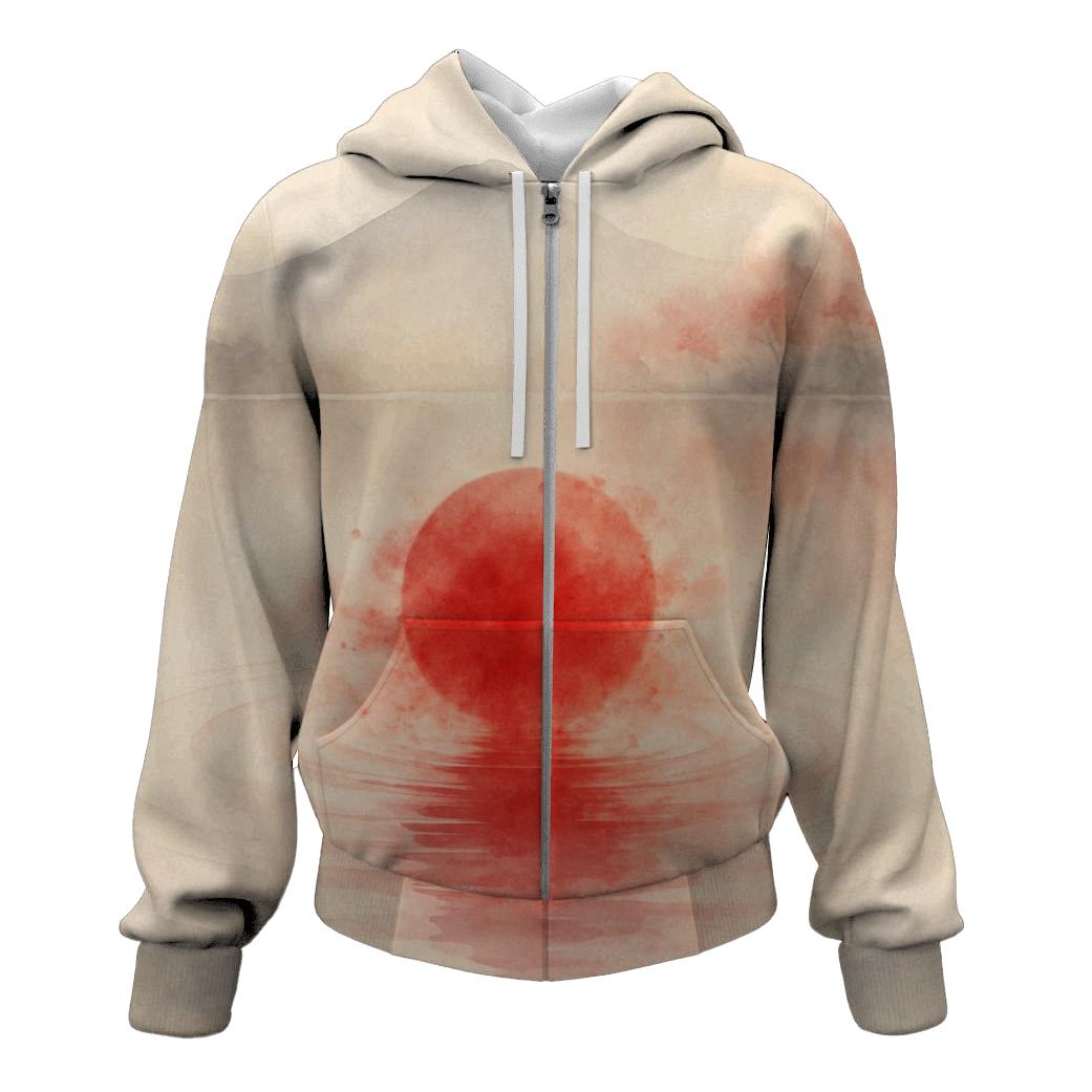 Rising Sun Watercolor Of Japan hoodie designs