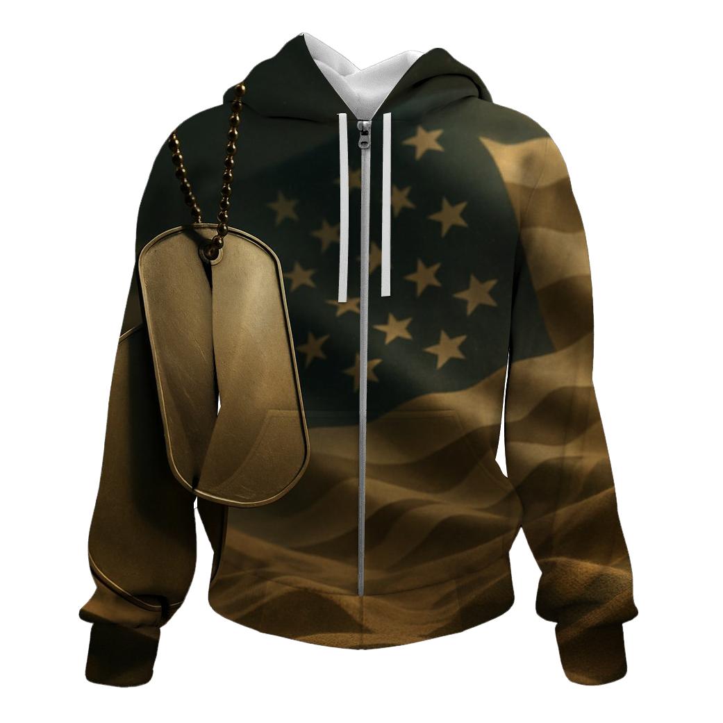Dog Tags Over Desert Camo Flag Mirage hoodie designs
