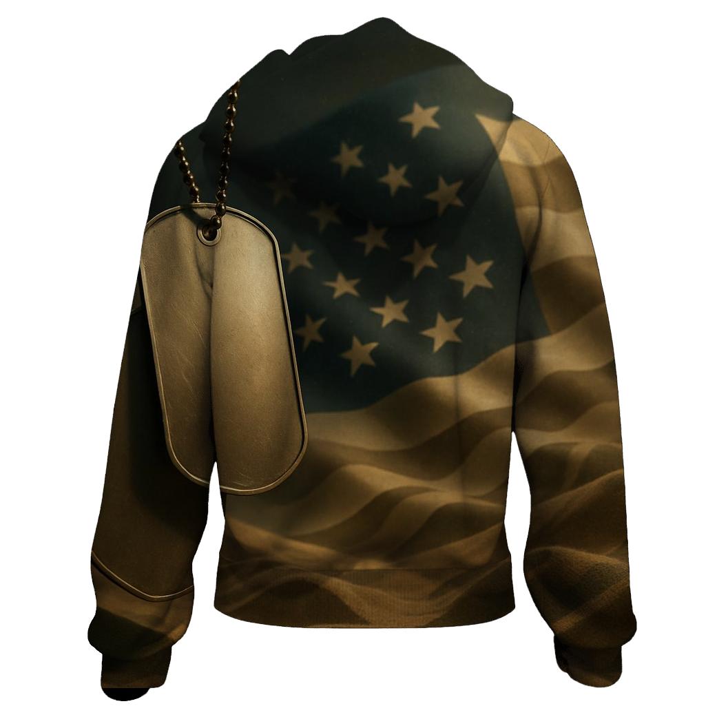 Dog Tags Over Desert Camo Flag Mirage hoodie designs