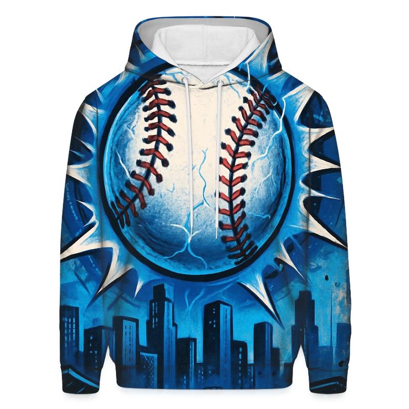 Graffiti Blue Comet Baseball Breakthrough hoodie trends