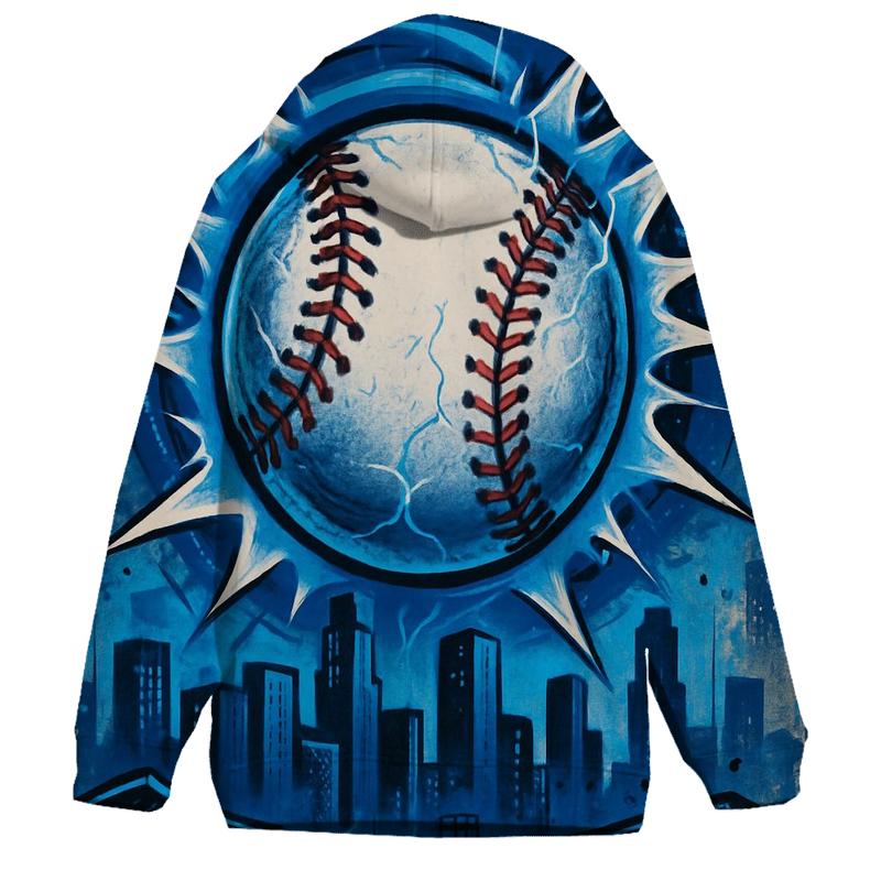 Graffiti Blue Comet Baseball Breakthrough hoodie trends