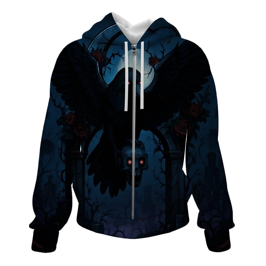 Raven Reliquary Over The Thorned Moon Gate lightweight hoodies
