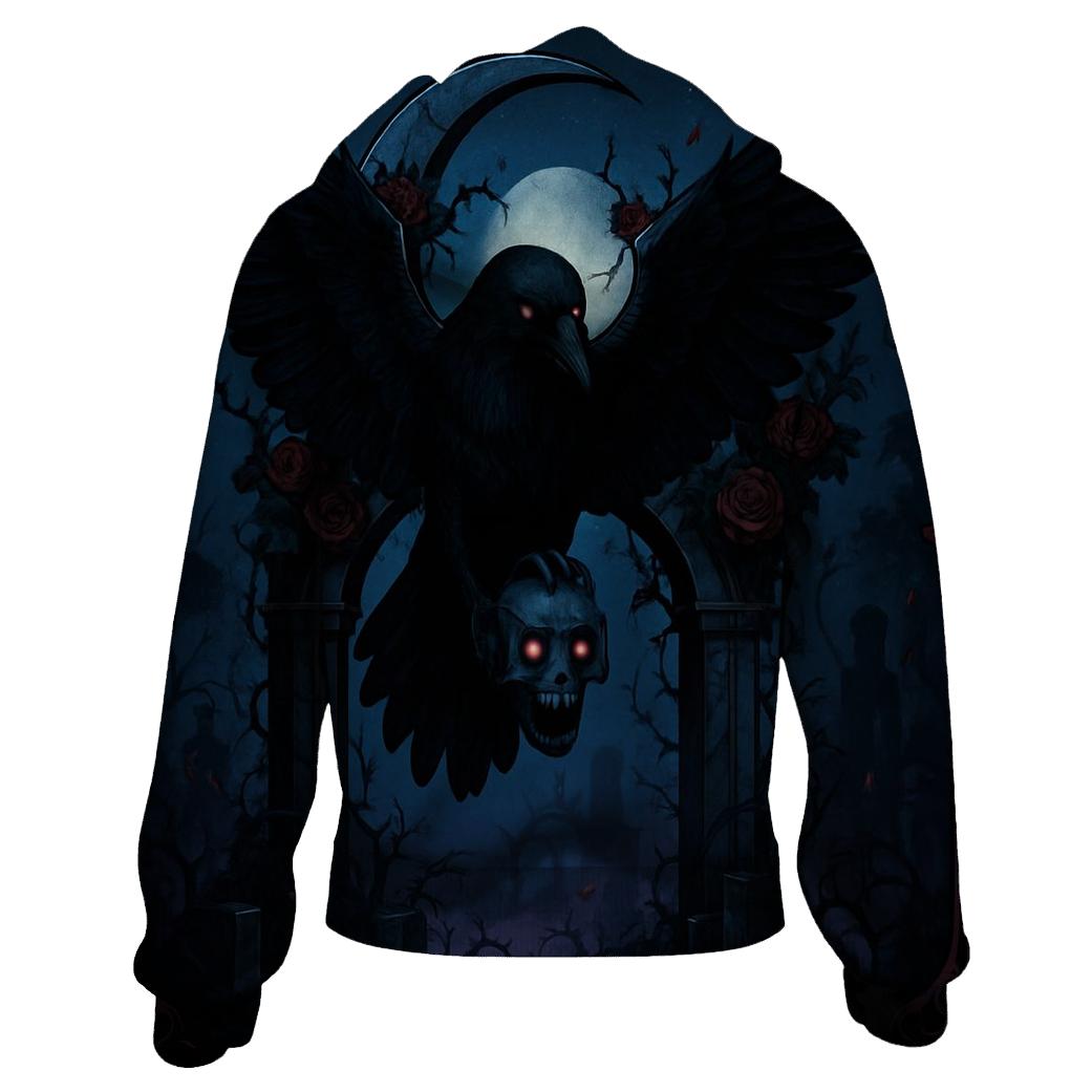 Raven Reliquary Over The Thorned Moon Gate lightweight hoodies
