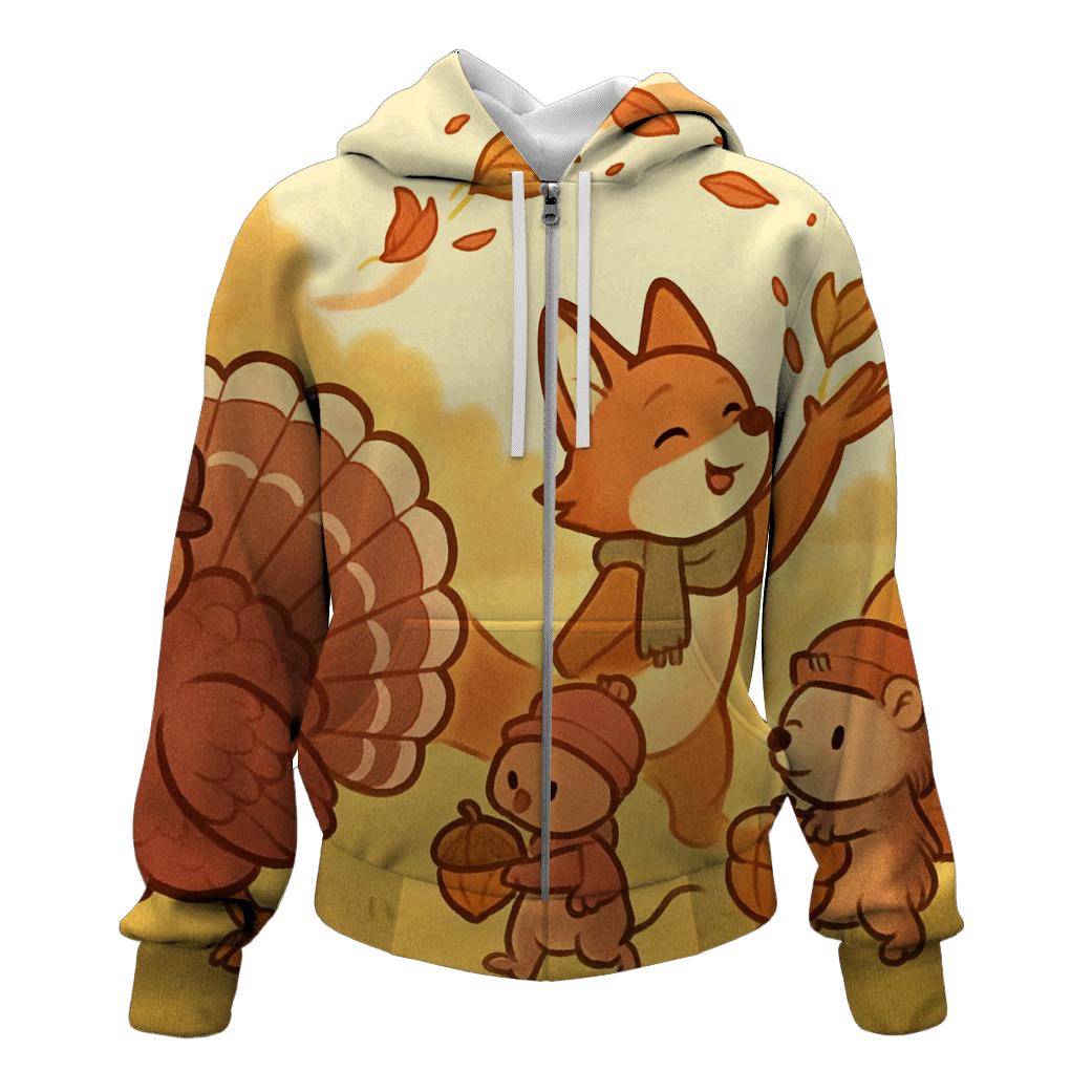 Woodland Harvest Parade At Sunlit Meadow lightweight hoodies