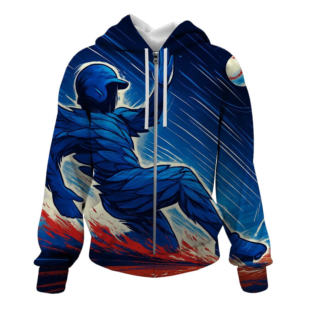 Feather Spiral Slider With Blue Jays Motion zip-up hoodies