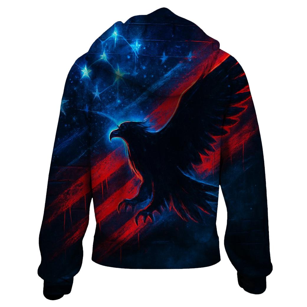 Neon Alley Star Stripes embroidered hoodies