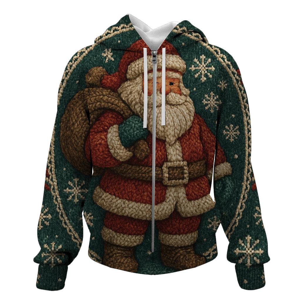 Knitted Blizzard Patch Santa custom hoodies
