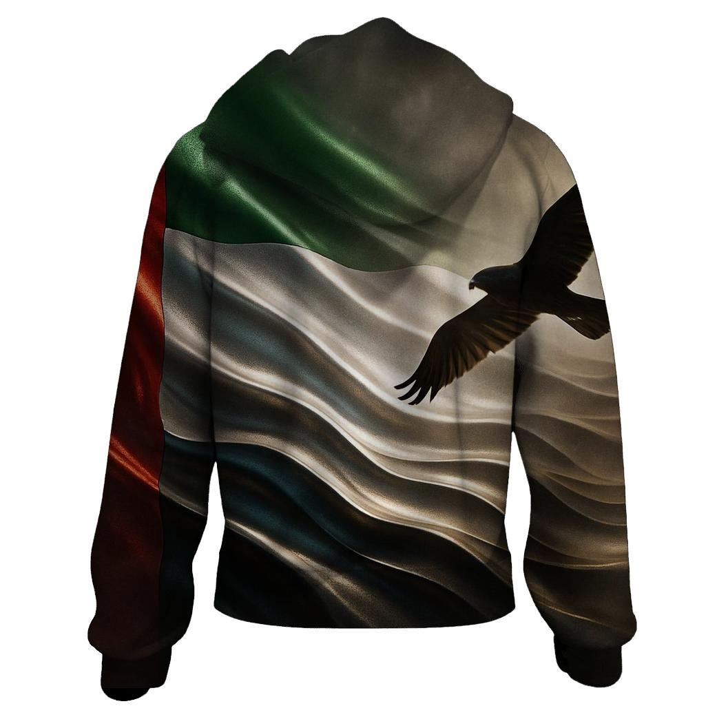 Metal Dunes Banner Of United Arab Emirates graphic hoodies
