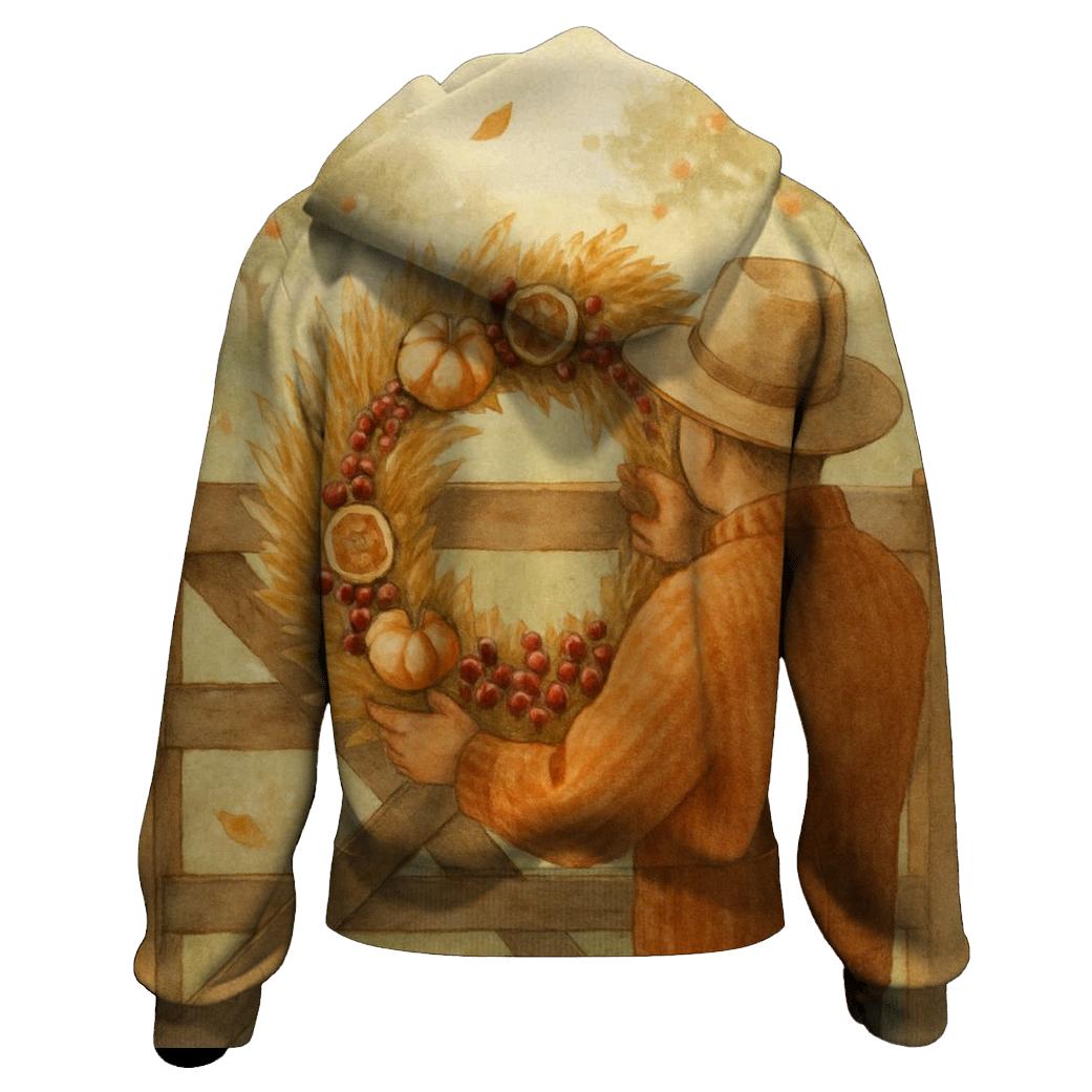 Harvest Wreath Under Morning Orchard Mist hoodie trends
