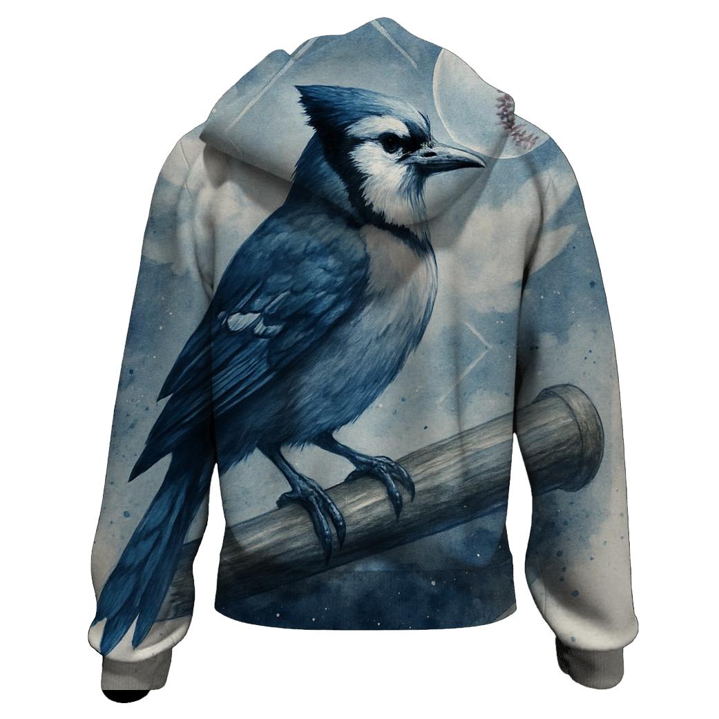 Midnight Perch Bat Blue Jays Sentinel zip-up hoodies