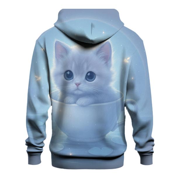 Moonlit Teacup Kitten Drift graphic hoodies