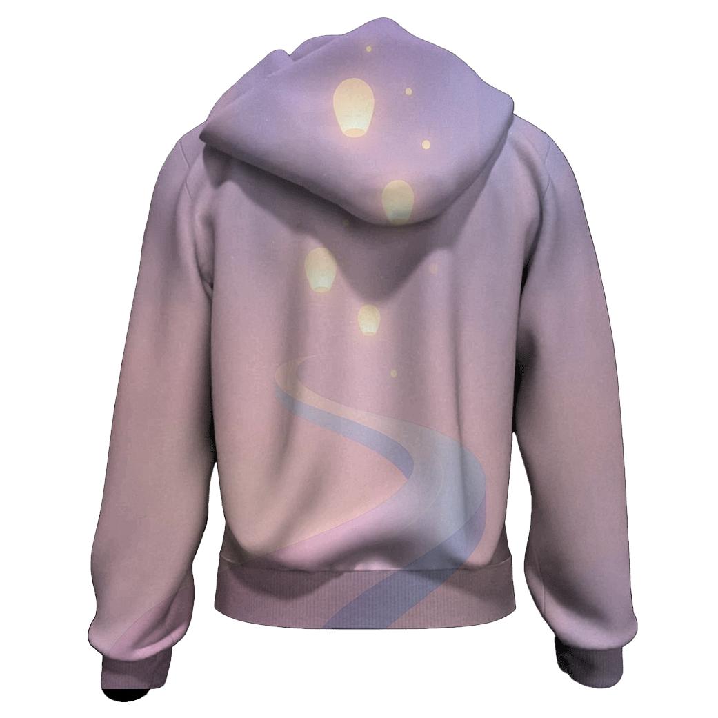 Pastel Aurora Lantern Skyway zip-up hoodies