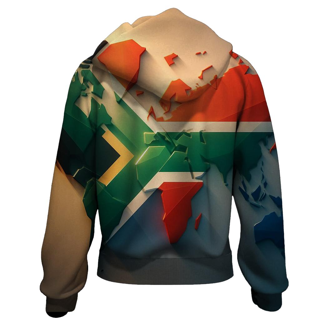 Geometric Unity Flag Of South Africa lightweight hoodies