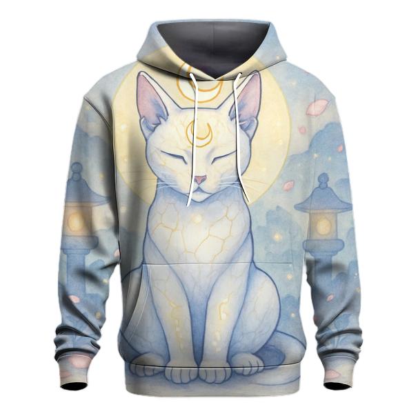 Porcelain Moon Shrine Cat heavyweight hoodies