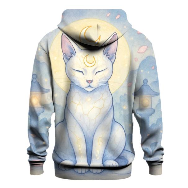 Porcelain Moon Shrine Cat heavyweight hoodies