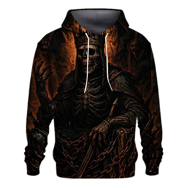 Crowned Wraith King On The Furnace Throne graphic hoodies