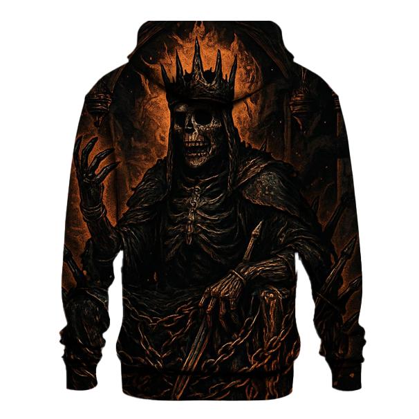 Crowned Wraith King On The Furnace Throne graphic hoodies