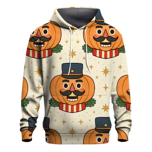 Nutcracker Pumpkin Tile Grid On Cream White Background hoodie designs
