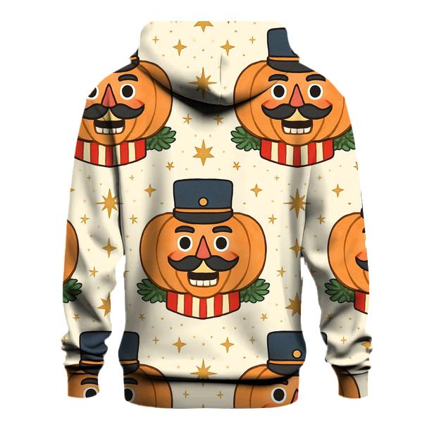Nutcracker Pumpkin Tile Grid On Cream White Background hoodie designs