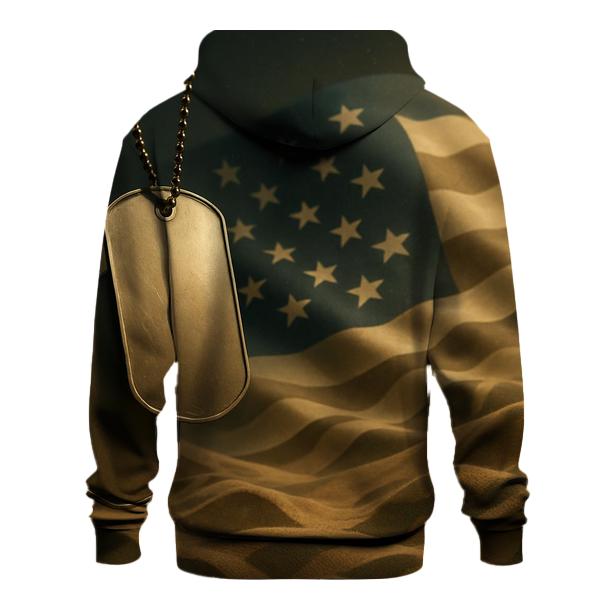 Dog Tags Over Desert Camo Flag Mirage designer hoodies