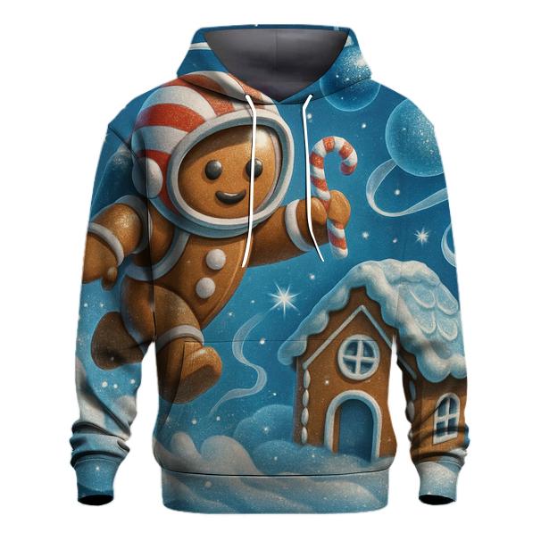Gingerbread Astronaut Cookie Crash Landing pullover hoodies