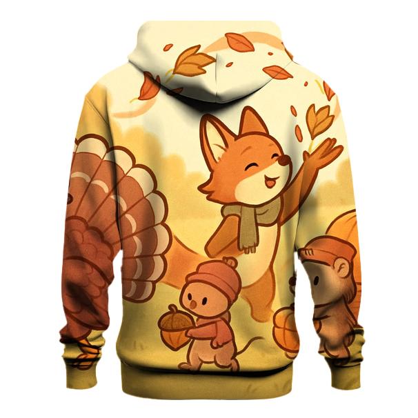 Woodland Harvest Parade At Sunlit Meadow embroidered hoodies