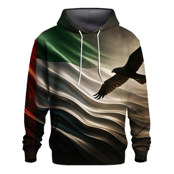 Metal Dunes Banner Of United Arab Emirates embroidered hoodies