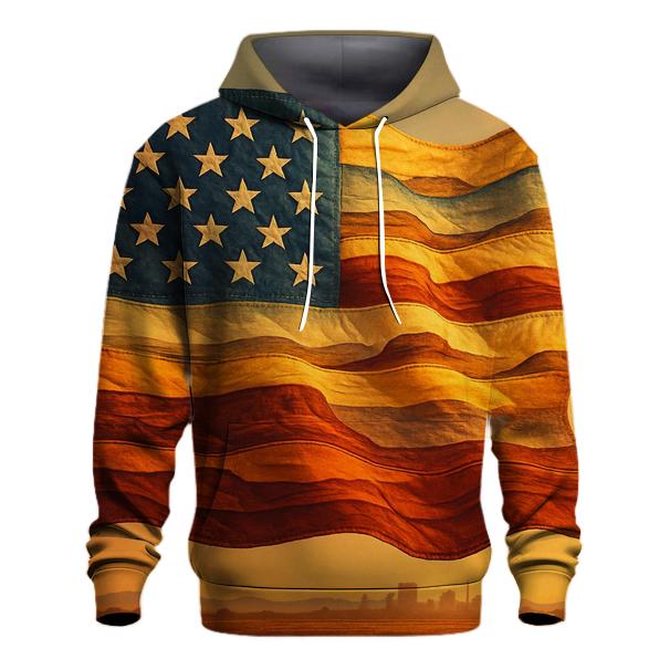 Prairie Skyline Patchwork Flag premium hoodies