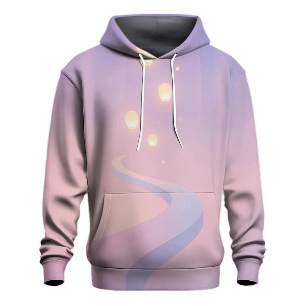 Pastel Aurora Lantern Skyway printed hoodies