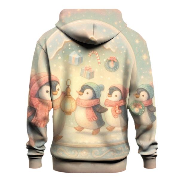 Snow Globe Penguin Parade Carousel printed hoodies