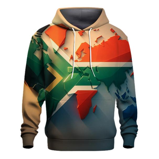 Geometric Unity Flag Of South Africa lightweight hoodies