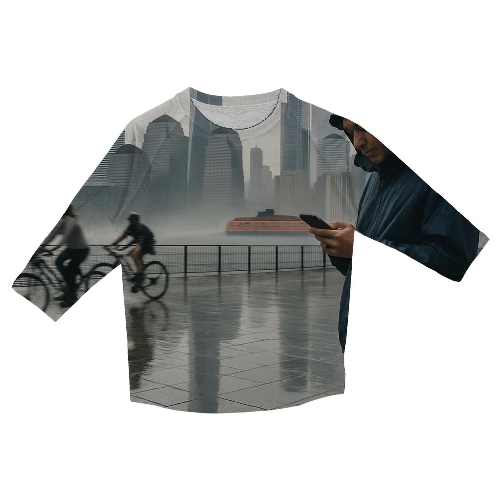 Battery Park Promenade After A Summer Downpour custom 3/4 sleeve shirts
