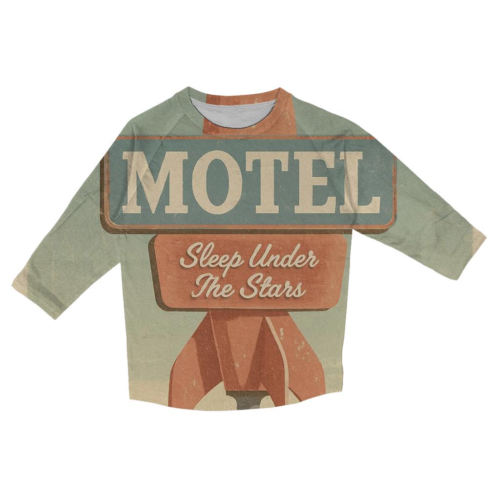 Weathered Space Age Motel Postcard trendy 3/4 sleeve tops