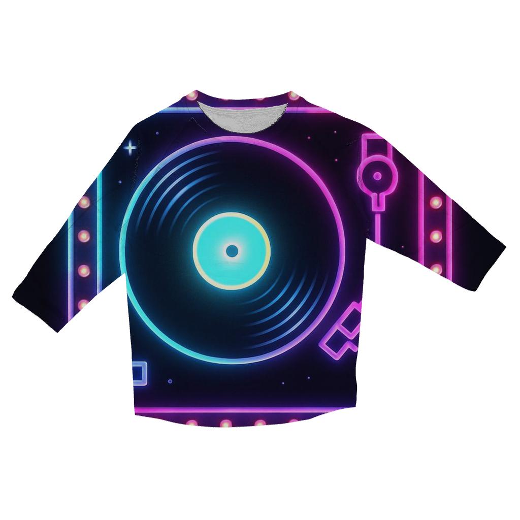 Neon Marquee Turntable casual three quarter sleeve shirts